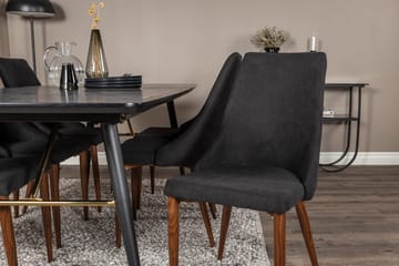 Rektangulär matgrupp Venture Home Svart Svart 6st - Møbler - Borde - Spisebordssæt