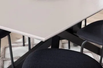 Rektangulär matgrupp Venture Home Svart Svart 6st - Møbler - Borde - Spisebordssæt