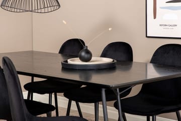 Rektangulär matgrupp Venture Home Svart Svart 6st - Møbler - Borde - Spisebordssæt