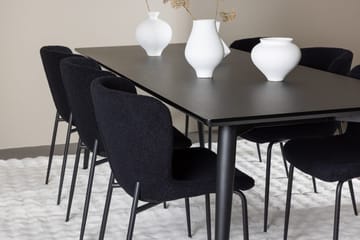 Rektangulär matgrupp Venture Home Svart Svart 6st - Møbler - Borde - Spisebordssæt