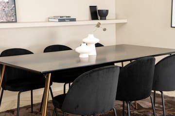 Rektangulär matgrupp Venture Home Svart Svart 6st - Møbler - Borde - Spisebordssæt