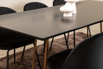 Rektangulär matgrupp Venture Home Svart Svart 6st - Møbler - Borde - Spisebordssæt