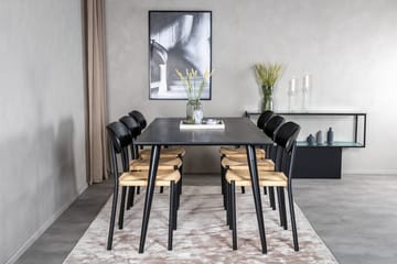 Rektangulär matgrupp Venture Home Svart Svart 6st - Møbler - Borde - Spisebordssæt