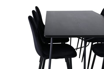 Rektangulär matgrupp Venture Home Svart Svart 6st - Møbler - Borde - Spisebordssæt
