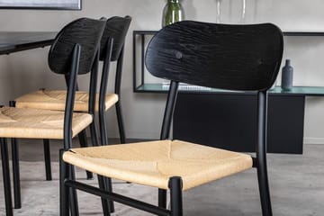 Rektangulär matgrupp Venture Home Svart Svart 6st - Møbler - Borde - Spisebordssæt