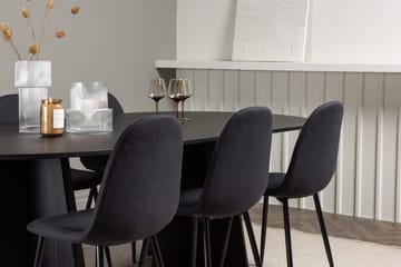Rektangulär matgrupp Venture Home Svart Svart 6st - Møbler - Borde - Spisebordssæt