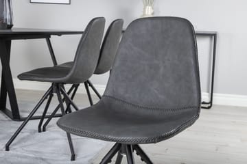 Rektangulär matgrupp Venture Home Svart Svart 6st - Møbler - Borde - Spisebordssæt