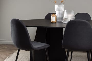 Rektangulär matgrupp Venture Home Svart Svart 6st - Møbler - Borde - Spisebordssæt