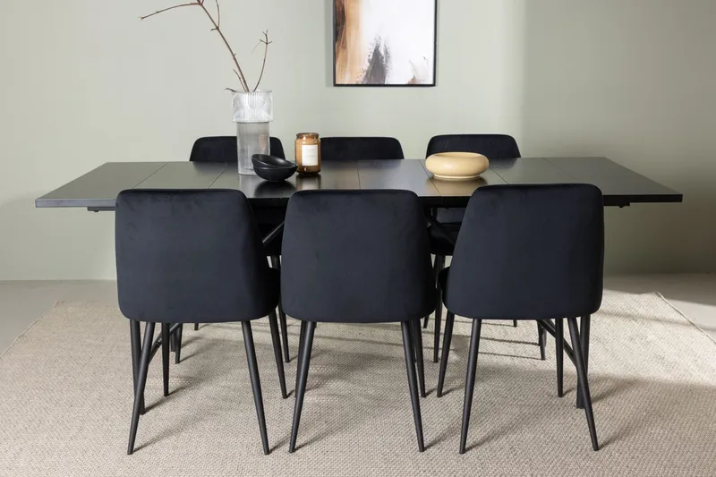Rektangulär matgrupp Venture Home Svart Svart 6st