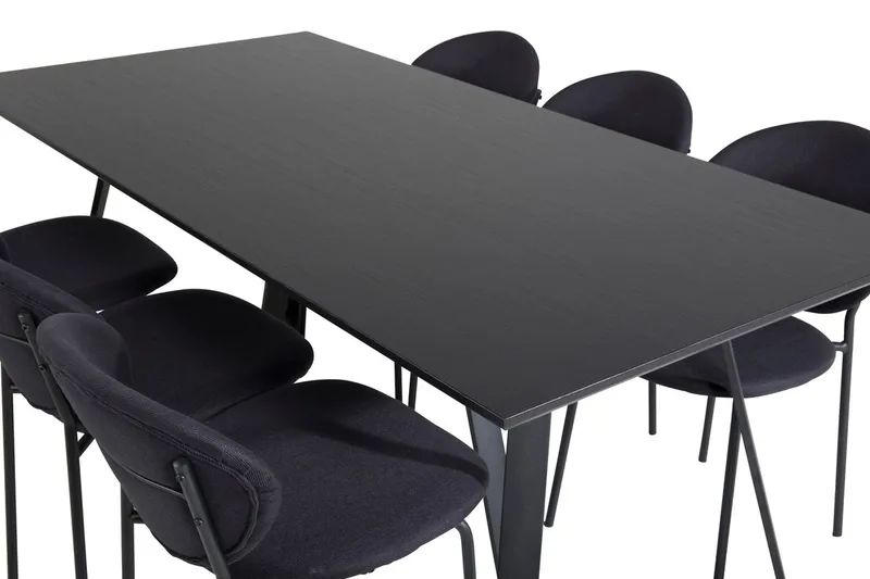 Rektangulär matgrupp Venture Home Svart Svart 6st