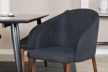 Rektangulär matgrupp Venture Home Svart Svart 6st - Møbler - Borde - Spisebordssæt