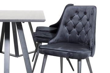 Rektangulär matgrupp Venture Home Svart Svart 6st - Møbler - Borde - Spisebordssæt
