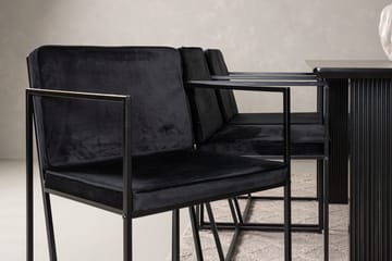 Rektangulär matgrupp Venture Home Svart Svart 6st - Møbler - Borde - Spisebordssæt