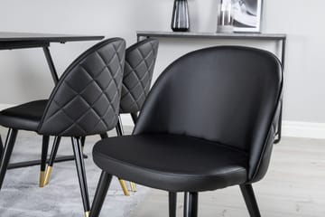 Rektangulär matgrupp Venture Home Svart Svart - Møbler - Borde - Spisebordssæt