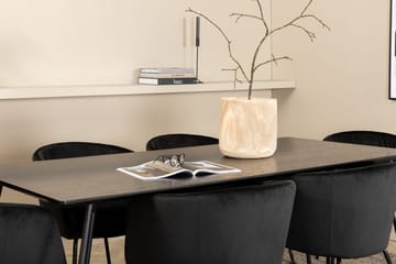 Rektangulär matgrupp Venture Home Svart Svart - Møbler - Borde - Spisebordssæt