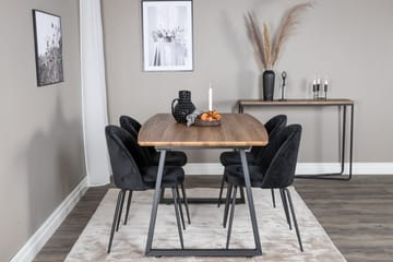 Rektangulär matgrupp Venture Home Svart Valnöt 4st - Møbler - Borde - Spisebordssæt