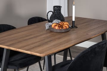 Rektangulär matgrupp Venture Home Svart Valnöt 4st - Møbler - Borde - Spisebordssæt
