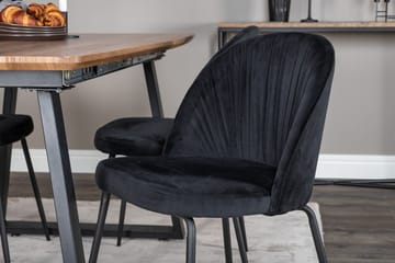 Rektangulär matgrupp Venture Home Svart Valnöt 4st - Møbler - Borde - Spisebordssæt