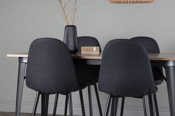 Rektangulär matgrupp Venture Home Svart Valnöt 4st - Møbler - Borde - Spisebordssæt