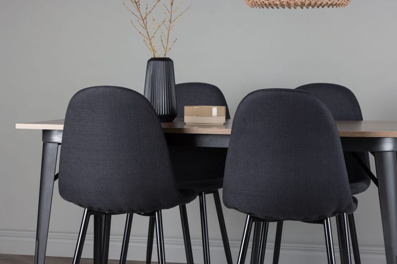 Rektangulär matgrupp Venture Home Svart Valnöt 4st - Møbler - Borde - Spisebordssæt