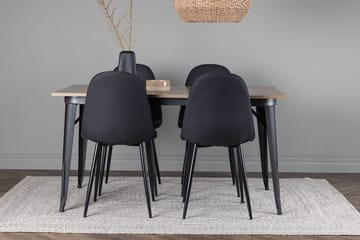 Rektangulär matgrupp Venture Home Svart Valnöt 4st - Møbler - Borde - Spisebordssæt