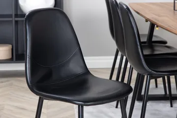 Rektangulär matgrupp Venture Home Svart Valnöt 8st - Møbler - Borde - Spisebordssæt
