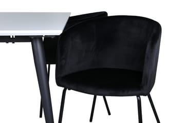 Rektangulär matgrupp Venture Home Svart Vit 4st - Møbler - Borde - Spisebordssæt