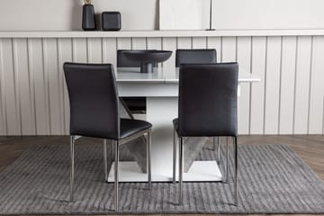 Rektangulär matgrupp Venture Home Svart Vit 4st - Møbler - Borde - Spisebordssæt