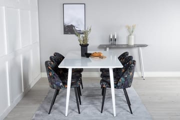 Rektangulär matgrupp Venture Home Svart Vit 6st - Møbler - Borde - Spisebordssæt