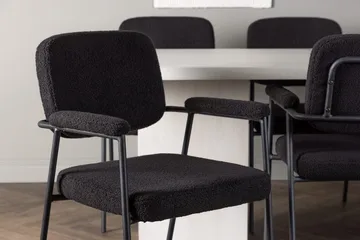 Rektangulär matgrupp Venture Home Svart Vit 6st - Møbler - Borde - Spisebordssæt