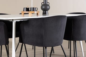 Rektangulär matgrupp Venture Home Svart Vit 6st - Møbler - Borde - Spisebordssæt