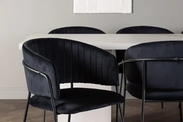 Rektangulär matgrupp Venture Home Svart Vit 6st - Møbler - Borde - Spisebordssæt
