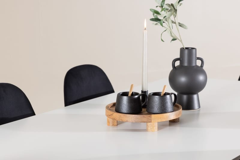 Rektangulär matgrupp Venture Home Svart Vit 6st - Møbler - Borde - Spisebordssæt