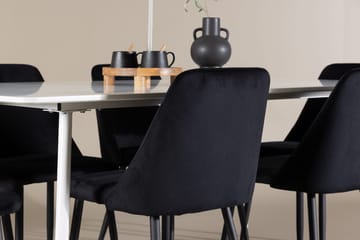 Rektangulär matgrupp Venture Home Svart Vit 6st - Møbler - Borde - Spisebordssæt