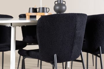 Rektangulär matgrupp Venture Home Svart Vit 6st - Møbler - Borde - Spisebordssæt