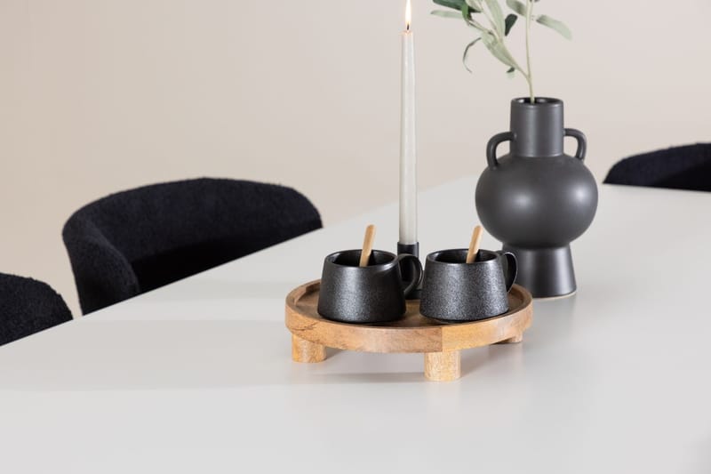Rektangulär matgrupp Venture Home Svart Vit 6st - Møbler - Borde - Spisebordssæt