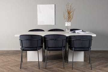 Rektangulär matgrupp Venture Home Svart Vit 6st - Møbler - Borde - Spisebordssæt