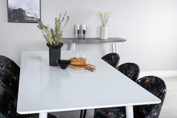 Rektangulär matgrupp Venture Home Svart Vit 6st - Møbler - Borde - Spisebordssæt
