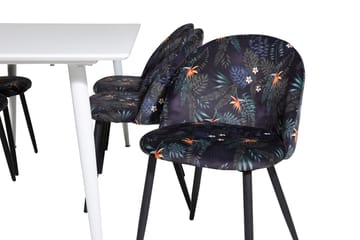 Rektangulär matgrupp Venture Home Svart Vit 6st - Møbler - Borde - Spisebordssæt
