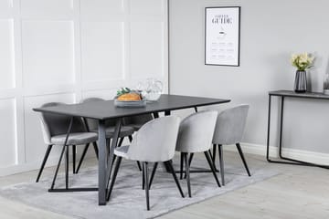 Rektangulär matgrupp Venture Home Svart - Møbler - Borde - Spisebordssæt