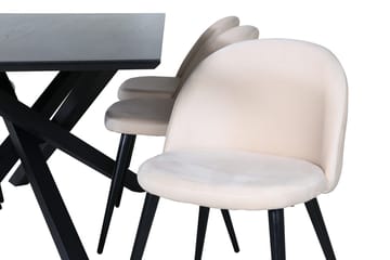 Rektangulär matgrupp Venture Home Svart - Møbler - Borde - Spisebordssæt