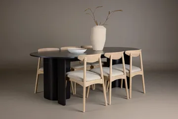 Rektangulär matgrupp Venture Home Svart - Møbler - Borde - Spisebordssæt