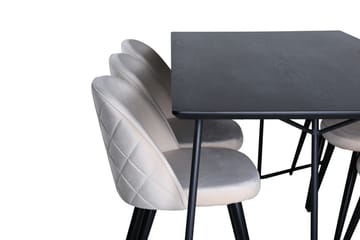 Rektangulär matgrupp Venture Home Svart - Møbler - Borde - Spisebordssæt