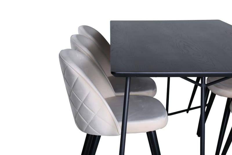 Rektangulär matgrupp Venture Home Svart - Møbler - Borde - Spisebordssæt