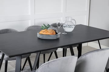 Rektangulär matgrupp Venture Home Svart - Møbler - Borde - Spisebordssæt