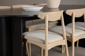 Rektangulär matgrupp Venture Home Svart - Møbler - Borde - Spisebordssæt