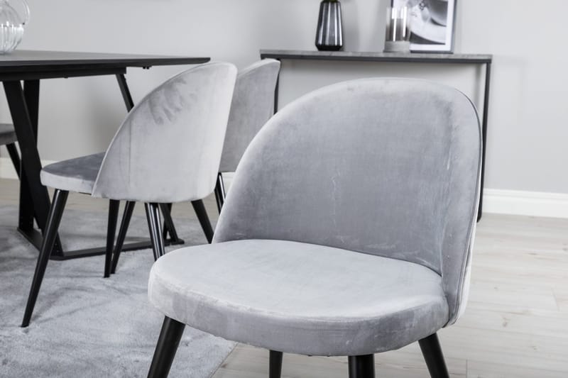 Rektangulär matgrupp Venture Home Svart - Møbler - Borde - Spisebordssæt