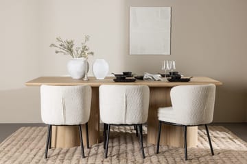Rektangulär matgrupp Venture Home Vit Beige 6st - Møbler - Borde - Spisebordssæt