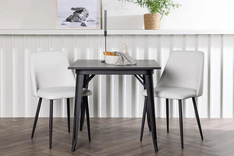 Rektangulär matgrupp Venture Home Vit Svart 2st
