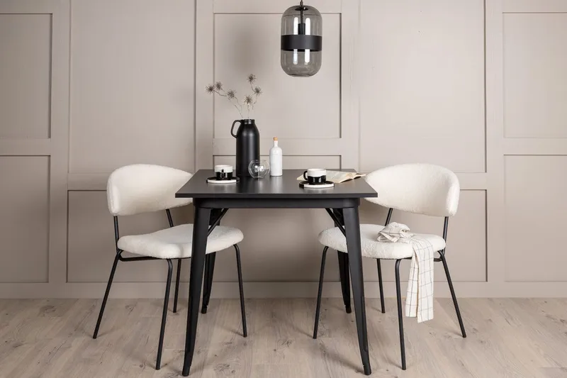 Rektangulär matgrupp Venture Home Vit Svart 2st